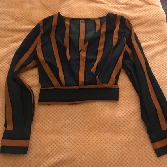 green and yellow crop top! - Picture 2 of 2